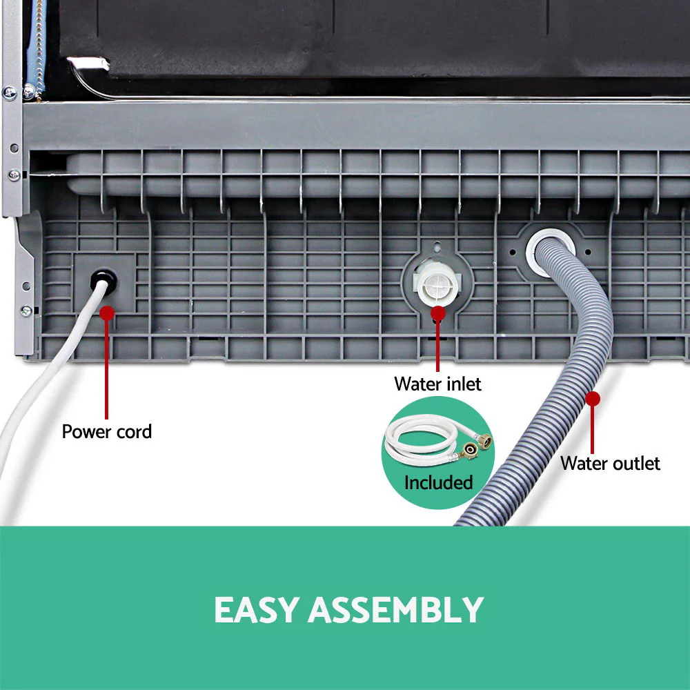 Devanti 6 Place Settings Benchtop Dishwasher Sliver - Nurns