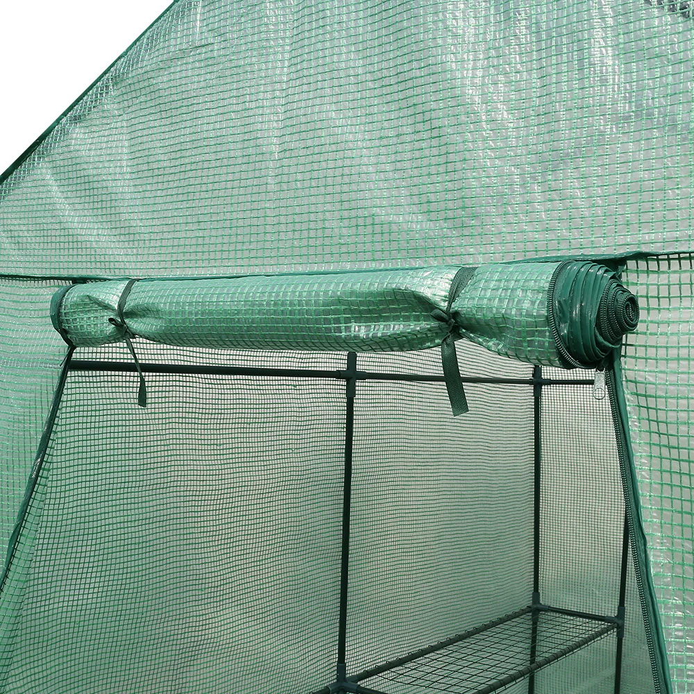 Greenfingers Greenhouse 1.2x1.9x1.9M Walk in Green House Tunnel Plant Garden Shed 4 Shelves - Nurns