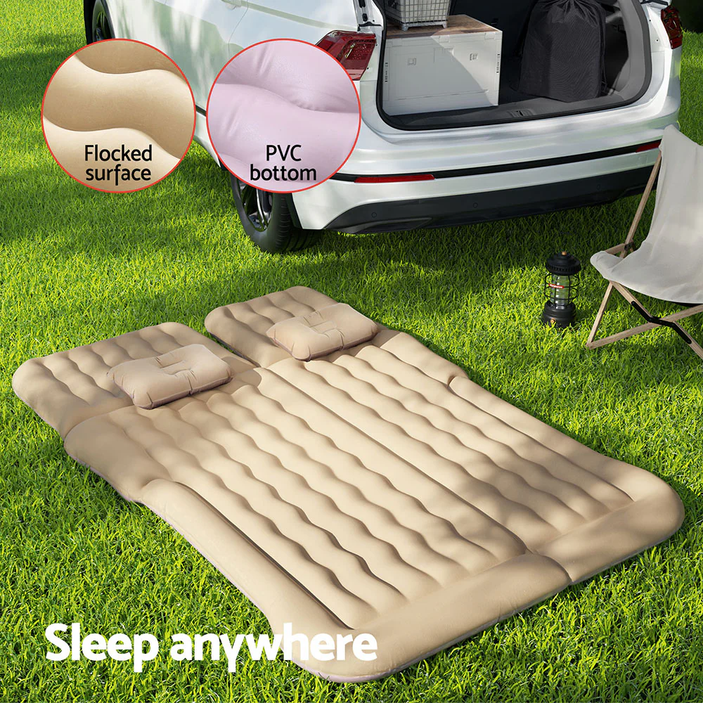 Car Mattress 175x130 Inflatable SUV Back Seat Camping Bed - Beige - Nurns