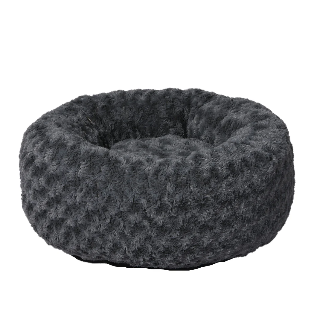 SMALL Cat Beds Calming Warm Soft Plush - Dark Grey - Nurns