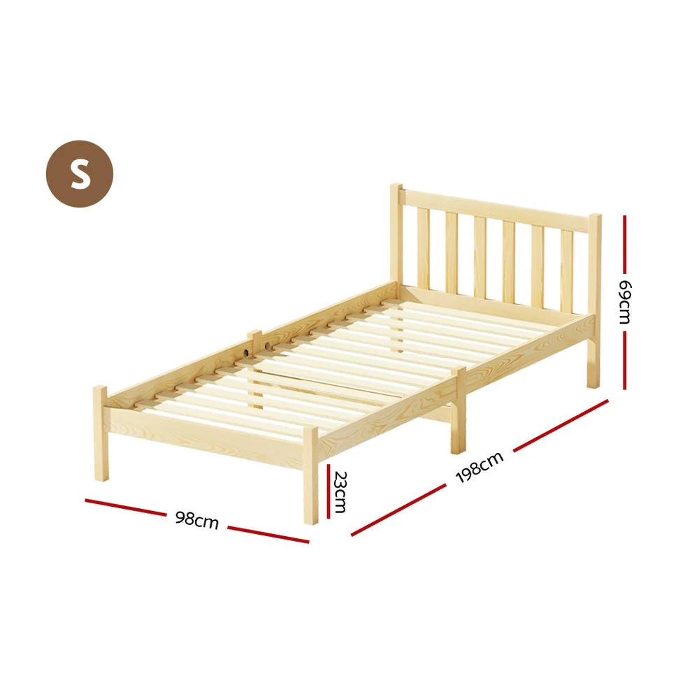 Jade Bed & Mattress Package no Drawers - Oak Single - Nurns