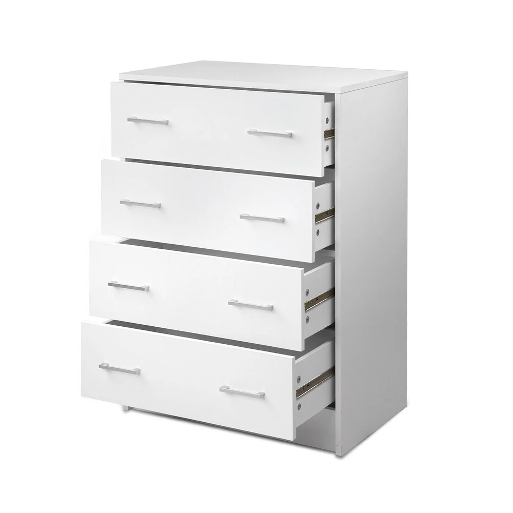 Artiss 4 Chest of Drawers - White - Nurns