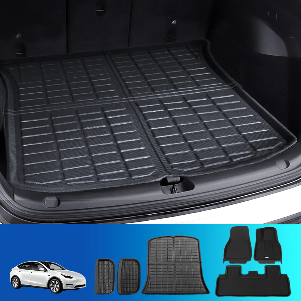 Car Rubber Floor Trunk Toolbox Cargo Mats for Tesla Model Y - Nurns