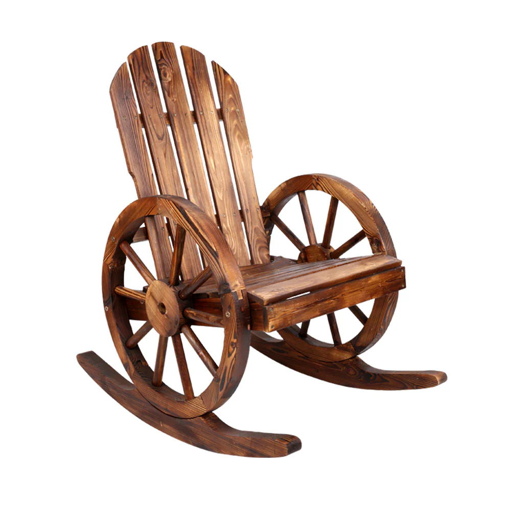 Wagon Wheels Rocking Chair - Brown - Nurns