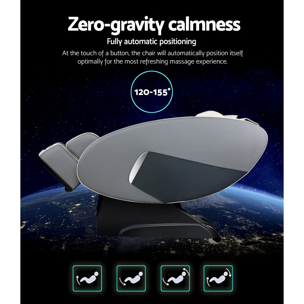 Zephyr Electric Massage Chair Zero Gravity Recliner Body Back Shiatsu Massager - Grey - Nurns