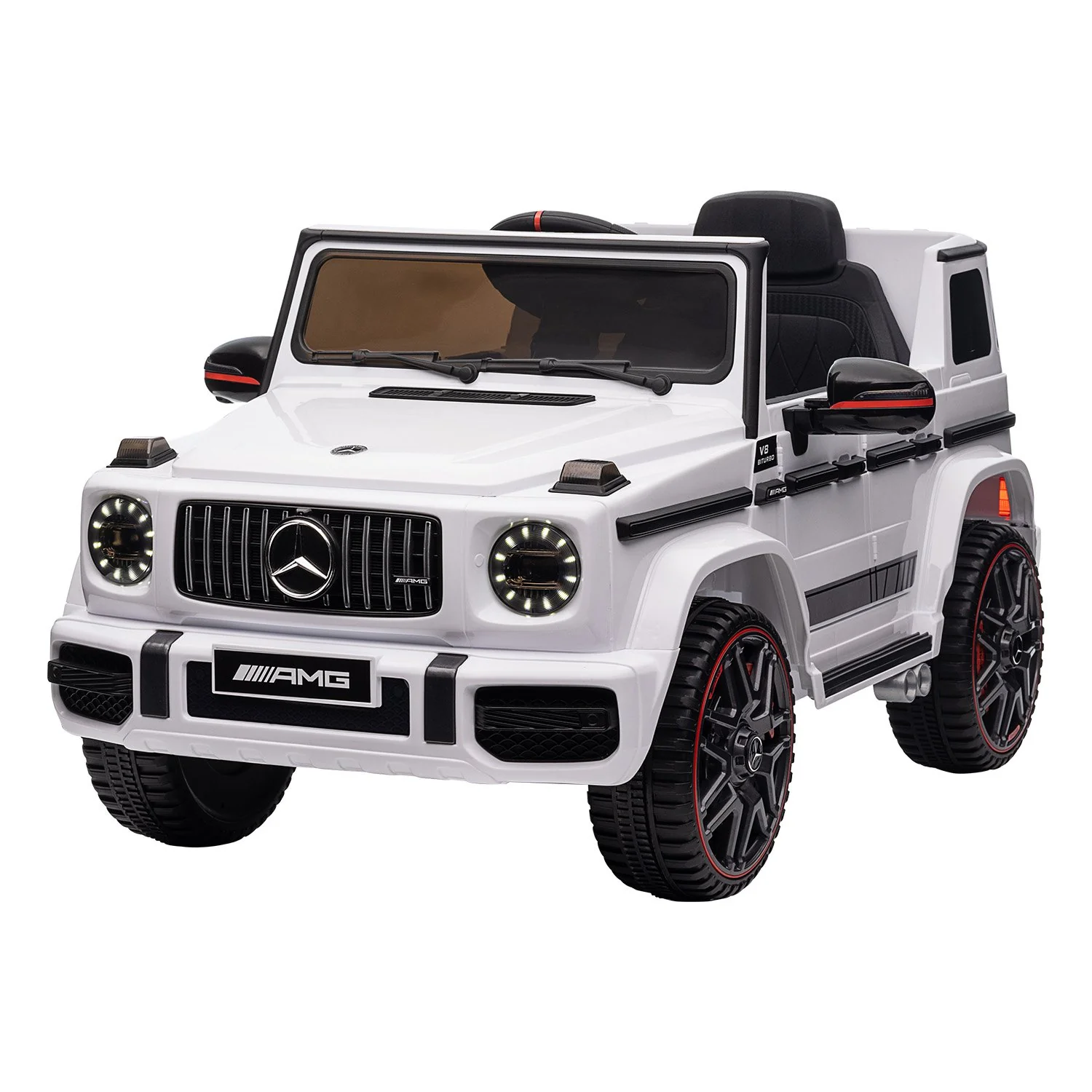 Mercedes Benz AMG G63 Licensed Kids Ride On Electric Car Remote Control - White - Nurns
