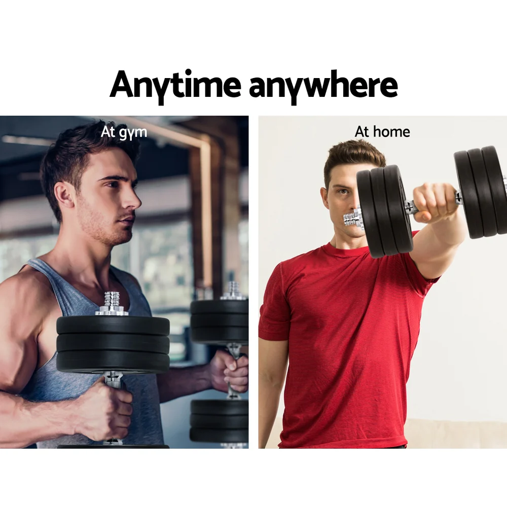 Everfit 35kg Dumbbell Set Weight Plates Dumbbells Lifting Bench - Nurns