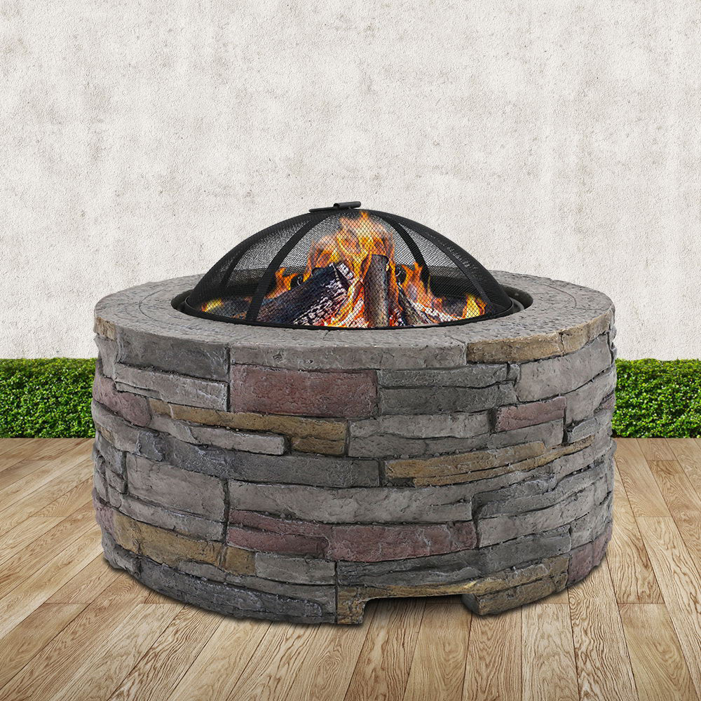 Fire Pit Outdoor Table Charcoal Fireplace Garden Firepit Heater - Nurns
