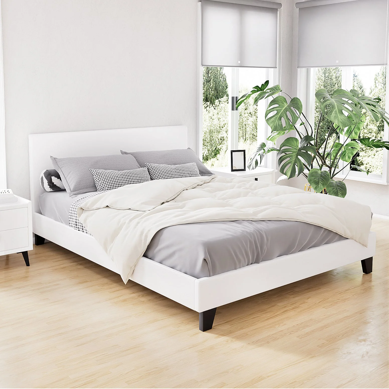 Saturn Bed & Mattress Package - White Double - Nurns