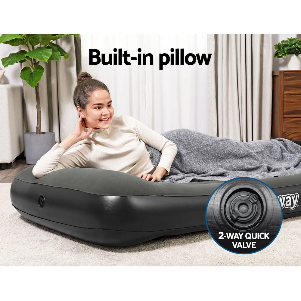 Factory Buys Air Mattress Inflatable Bed 30cm Airbed - Grey Single - Nurns