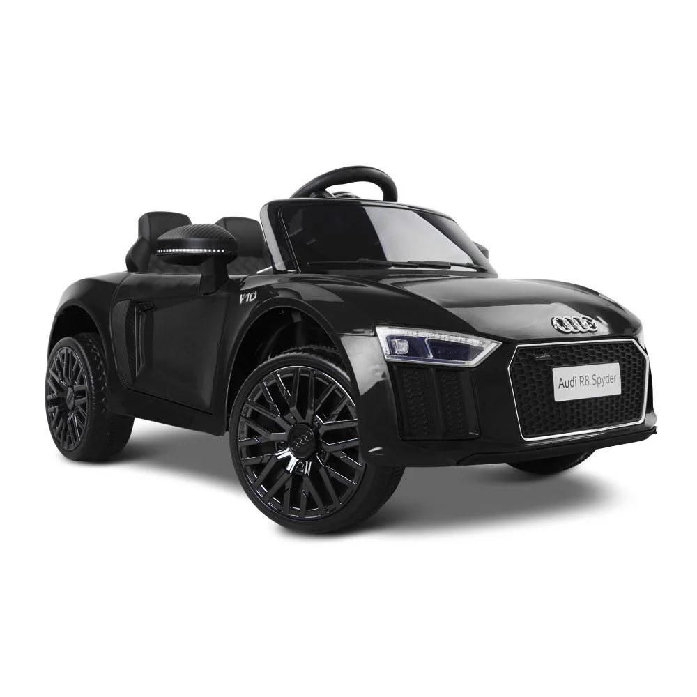 Kids Ride on Car Audi R8 Licensed Sports Electric Toy Cars - Black - Nurns