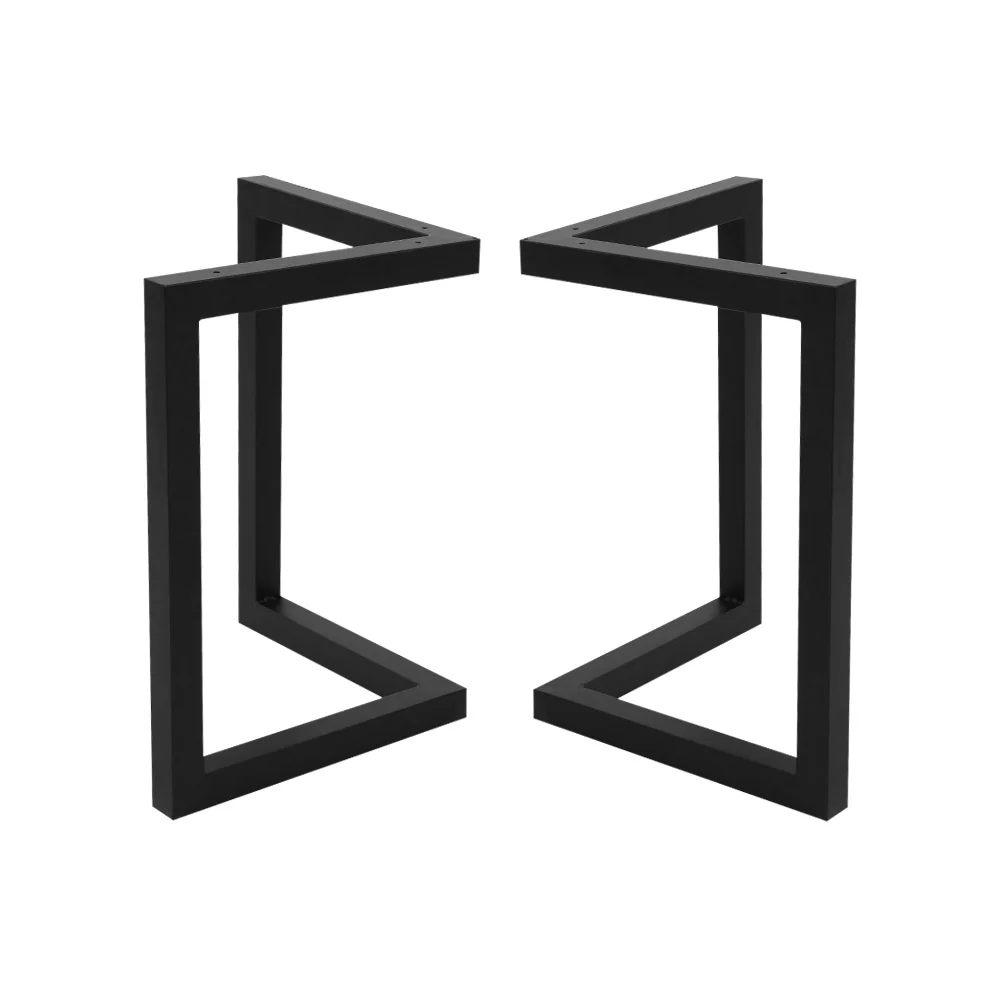 Set of 2 Coffee Dining Table Legs Steel Industrial Vintage Bench Metal 71CM - Nurns