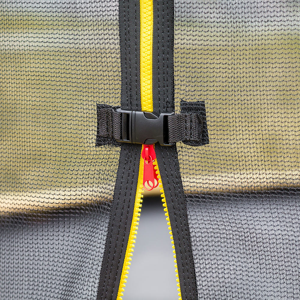 Kahuna Trampoline for Kids 12FT Outdoor Children with Safety Enclosure Pad Mat Ladder Basketball Hoop Set - Rainbow - Nurns