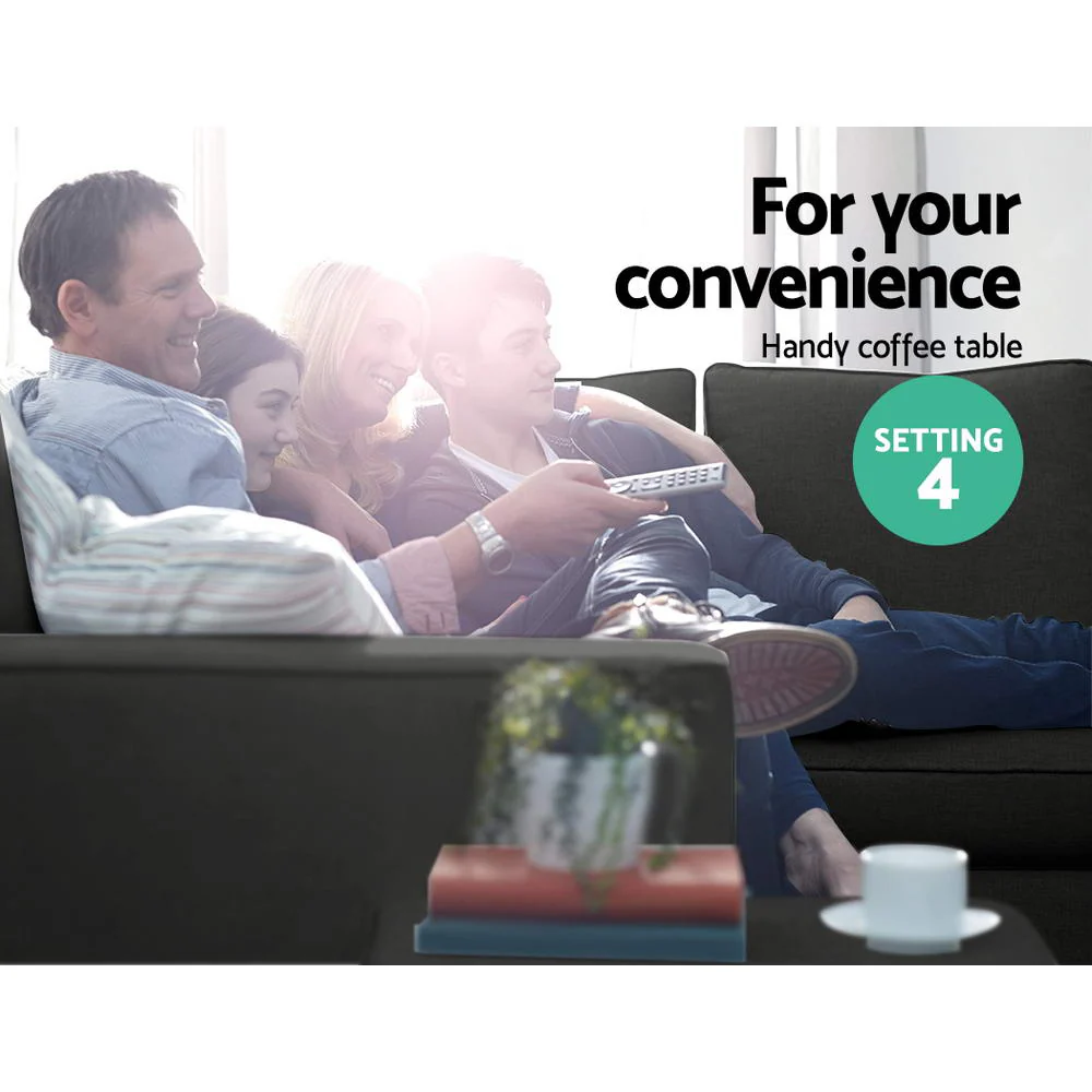 Misty 4-Seater Modular Chaise Suite Couch Sofa Lounge - Dark Grey - Nurns