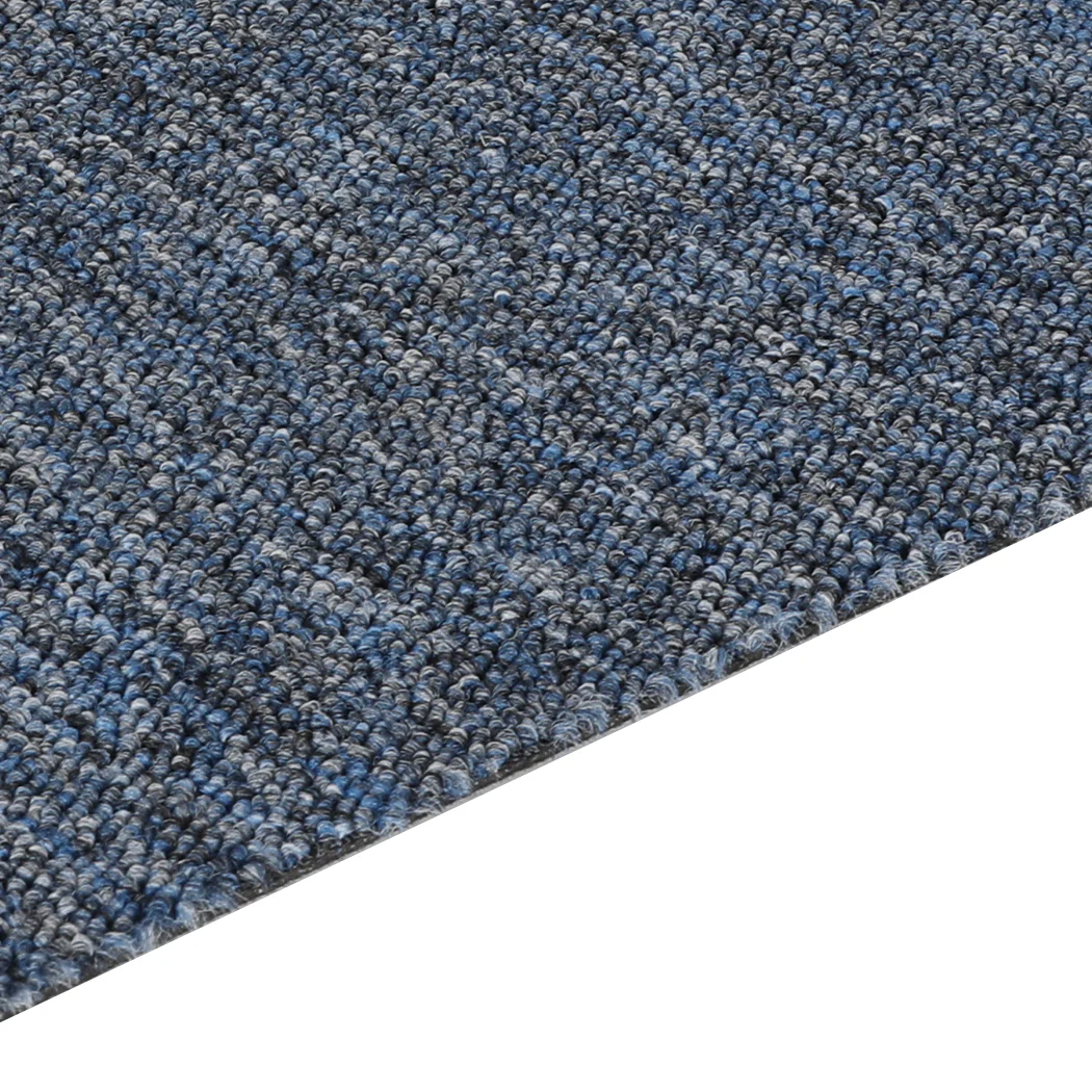 Roxine Set of 20 50x50 Carpet Tiles Box Heavy Commercial Retail Office Premium Flooring - Blue - Nurns