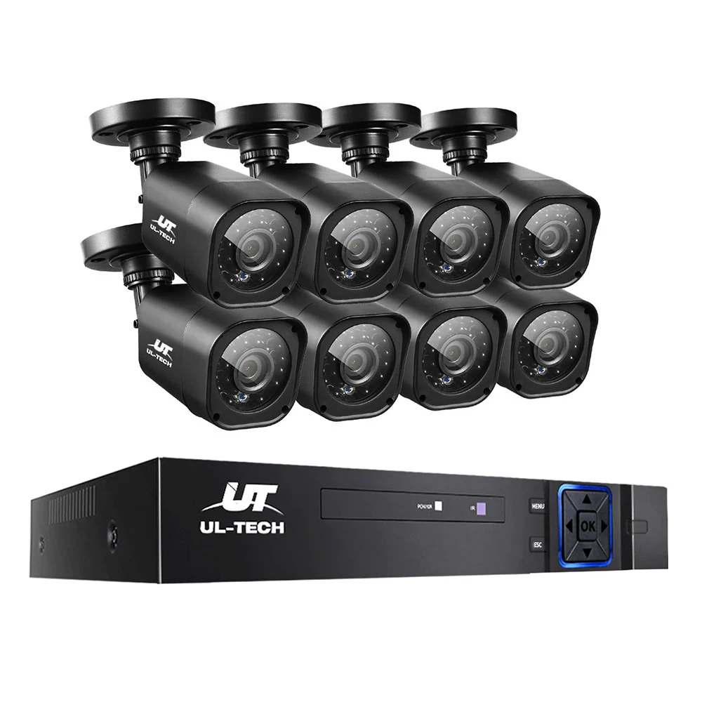 CCTV Security System 8CH DVR 8 Cameras 1080p - Nurns