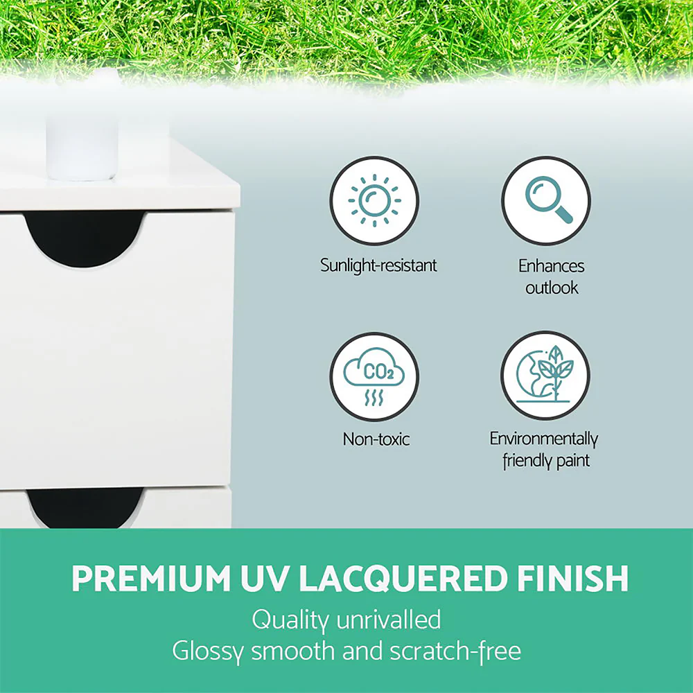 Freestanding Bathroom Storage Cabinet - White - Nurns