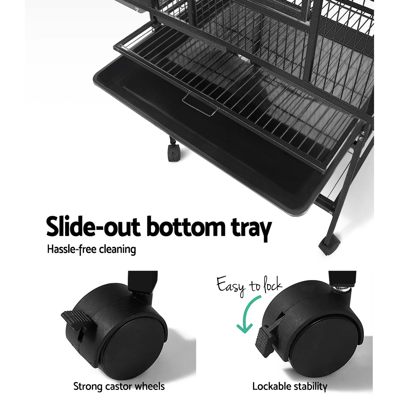 Bird Cage Pet Cages Aviary 173CM Large Travel Stand Budgie Parrot Toys - Nurns