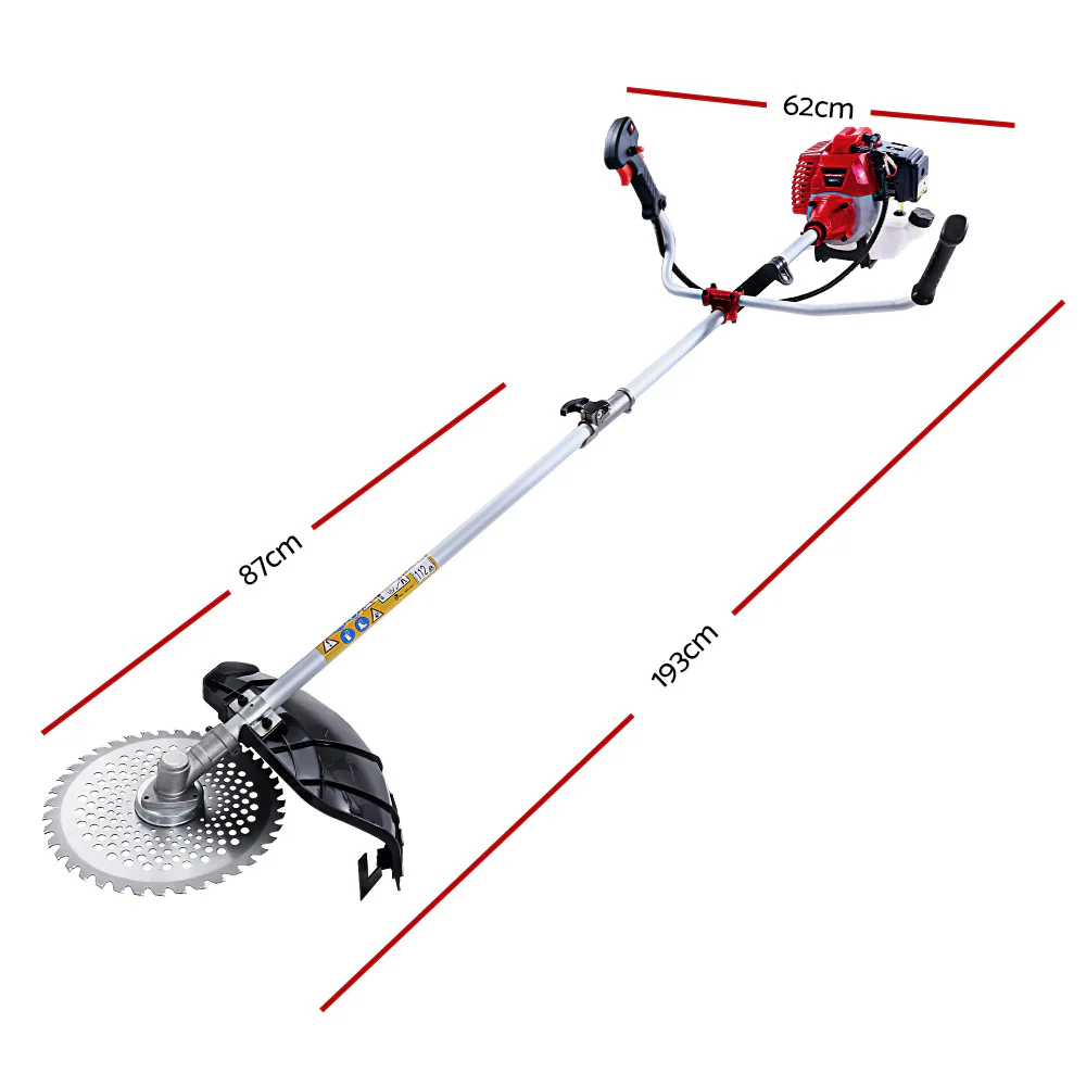 62CC Pole Circular Saw Petrol Brush Cutter Whipper Snipper 7-in-1 - Nurns