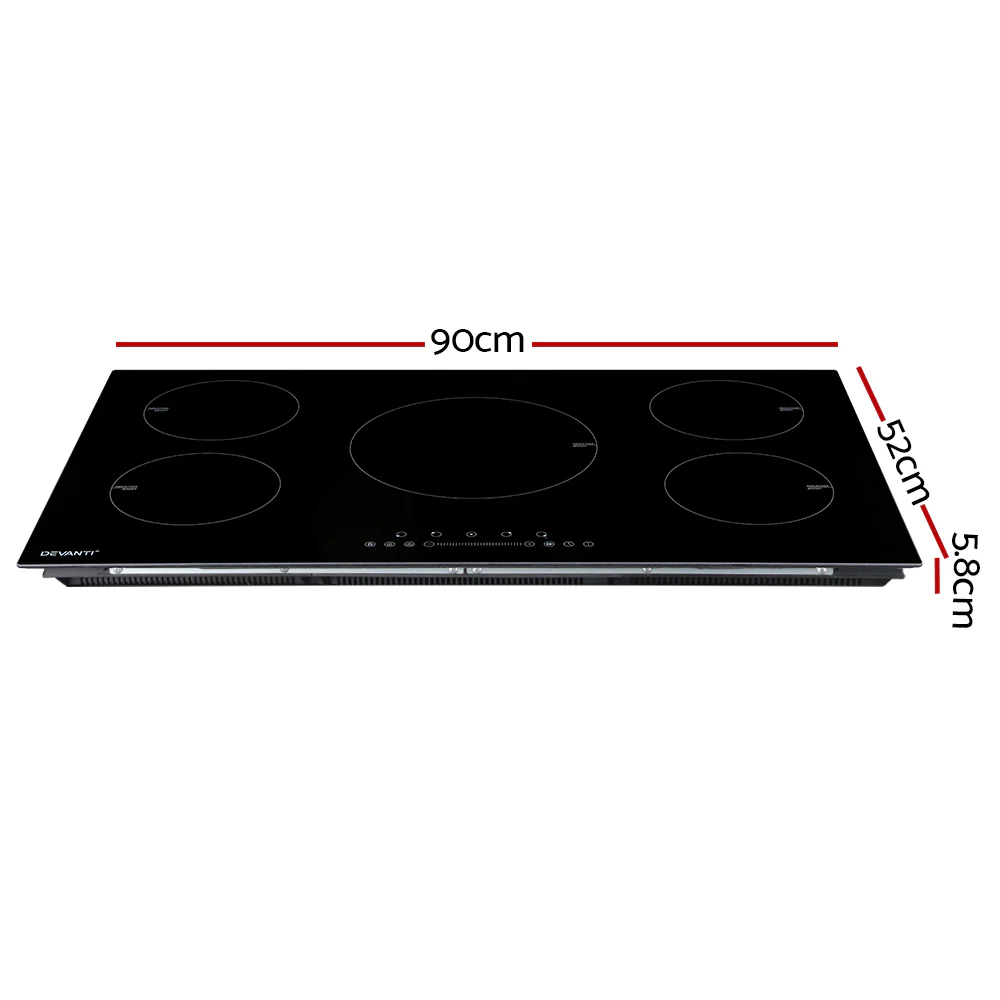 Devanti Induction Cooktop 90cm Electric Cooker - Nurns