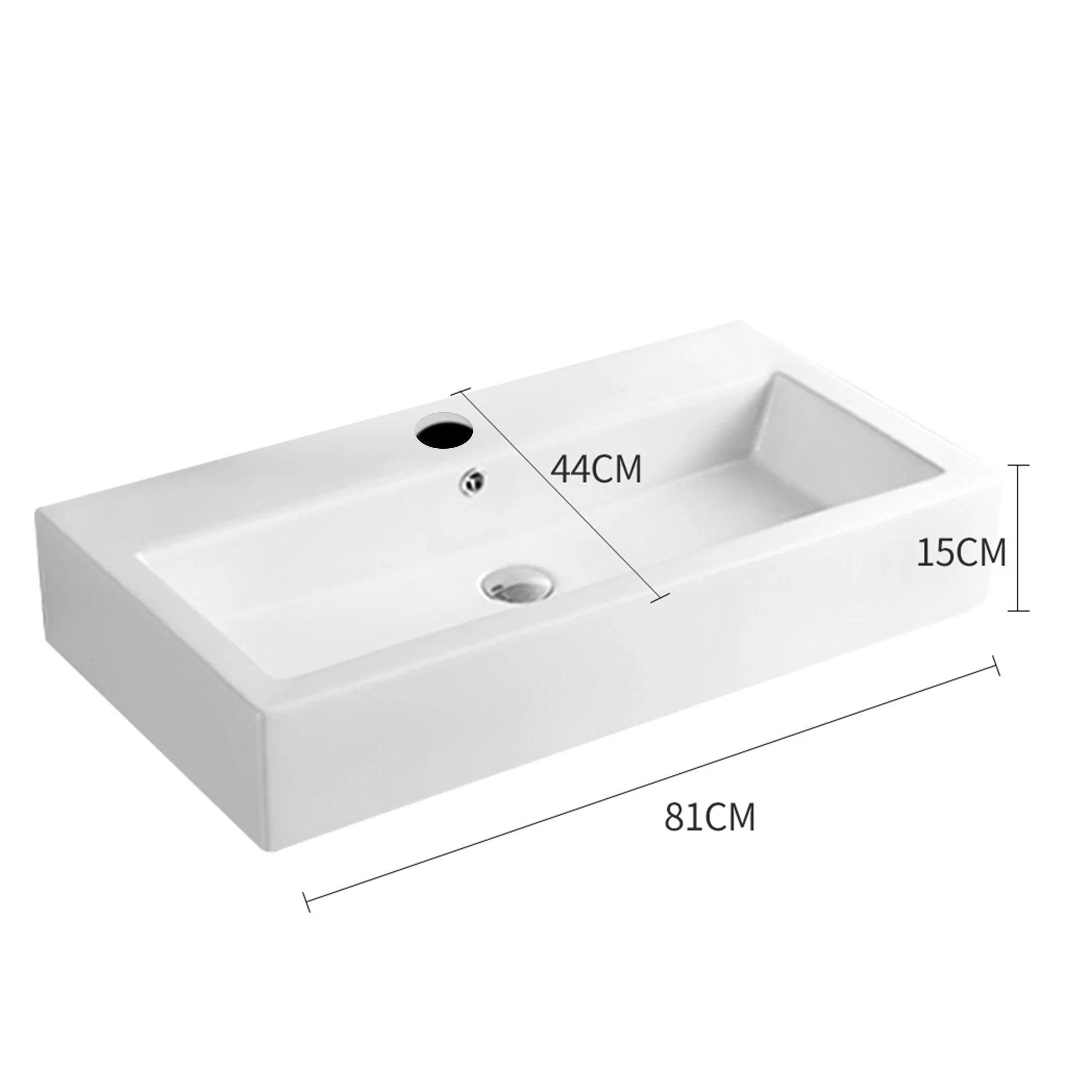Rectangular Ceramic Basin Bathroom Wash Counter Top Hand Wash Bowl Sink Vanity Above Basins - Nurns