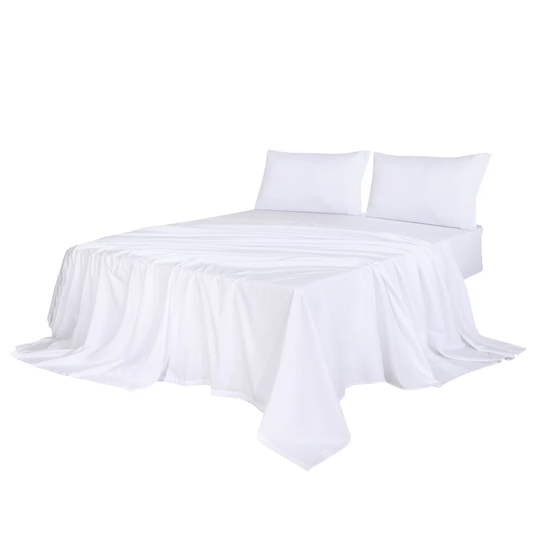 King Dreamz 4pcs Size 100% Bamboo Bed Sheet Set White - Nurns