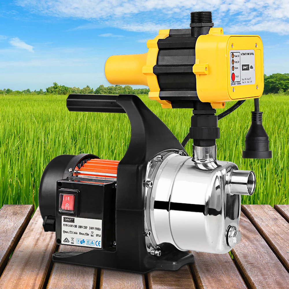 Garden Water Jet Pump High Pressure 800W Tank Rain Farm Irrigation Yellow - Nurns