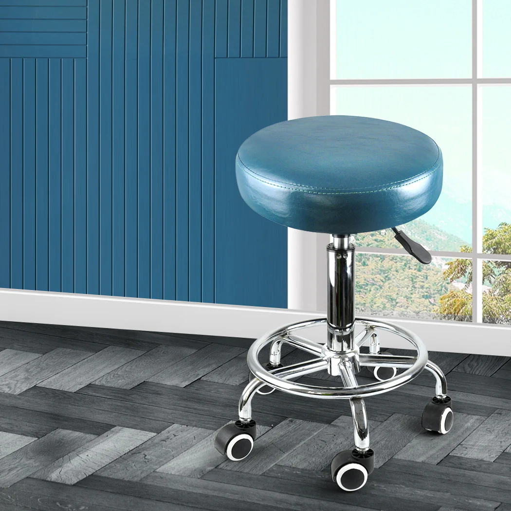 Bar Stools Salon Stool Swivel Barber Dining Chair Pu Hydraulic Lift Teal - Nurns