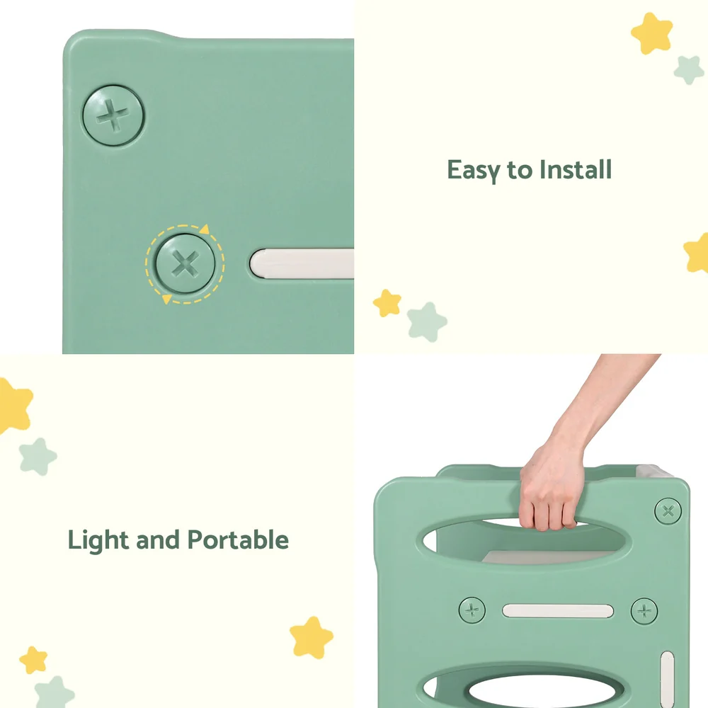 Pora 3-Piece Kids Table & Chairs Set Kids Table and Chairs Set - Green - Nurns