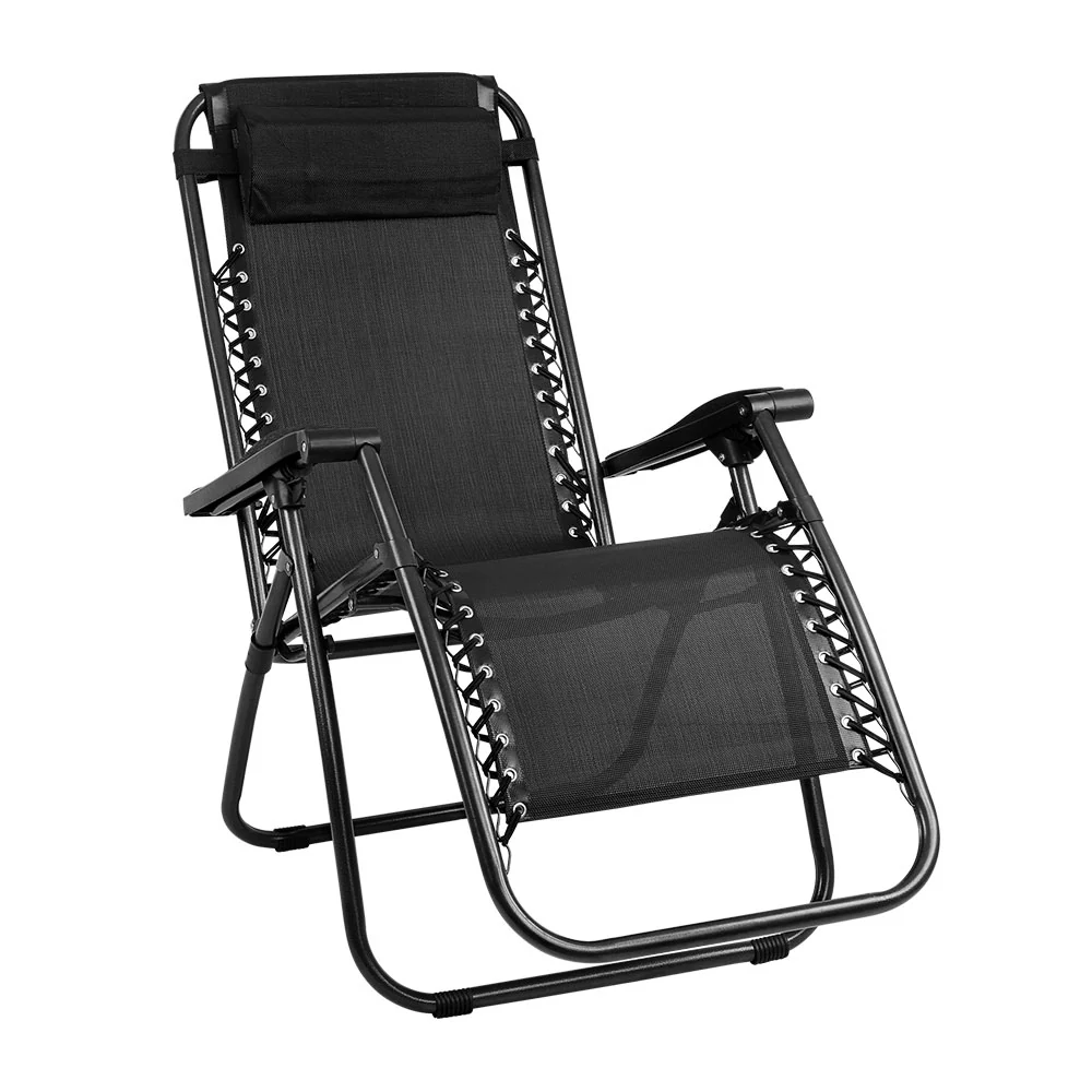Loughton Zero Gravity Folding Recliner Outdoor Chair - Black - Nurns