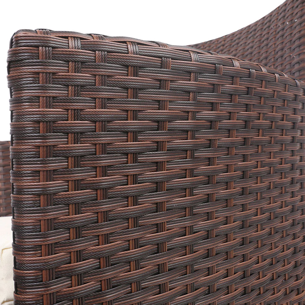 Noah 2-Seater Wicker Furniture 3-Piece Outdoor Setting - Brown - Nurns