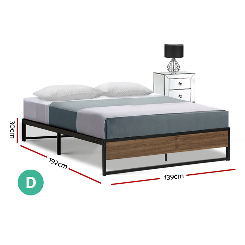 Bronzite Bed & Mattress Package - Black Double - Nurns