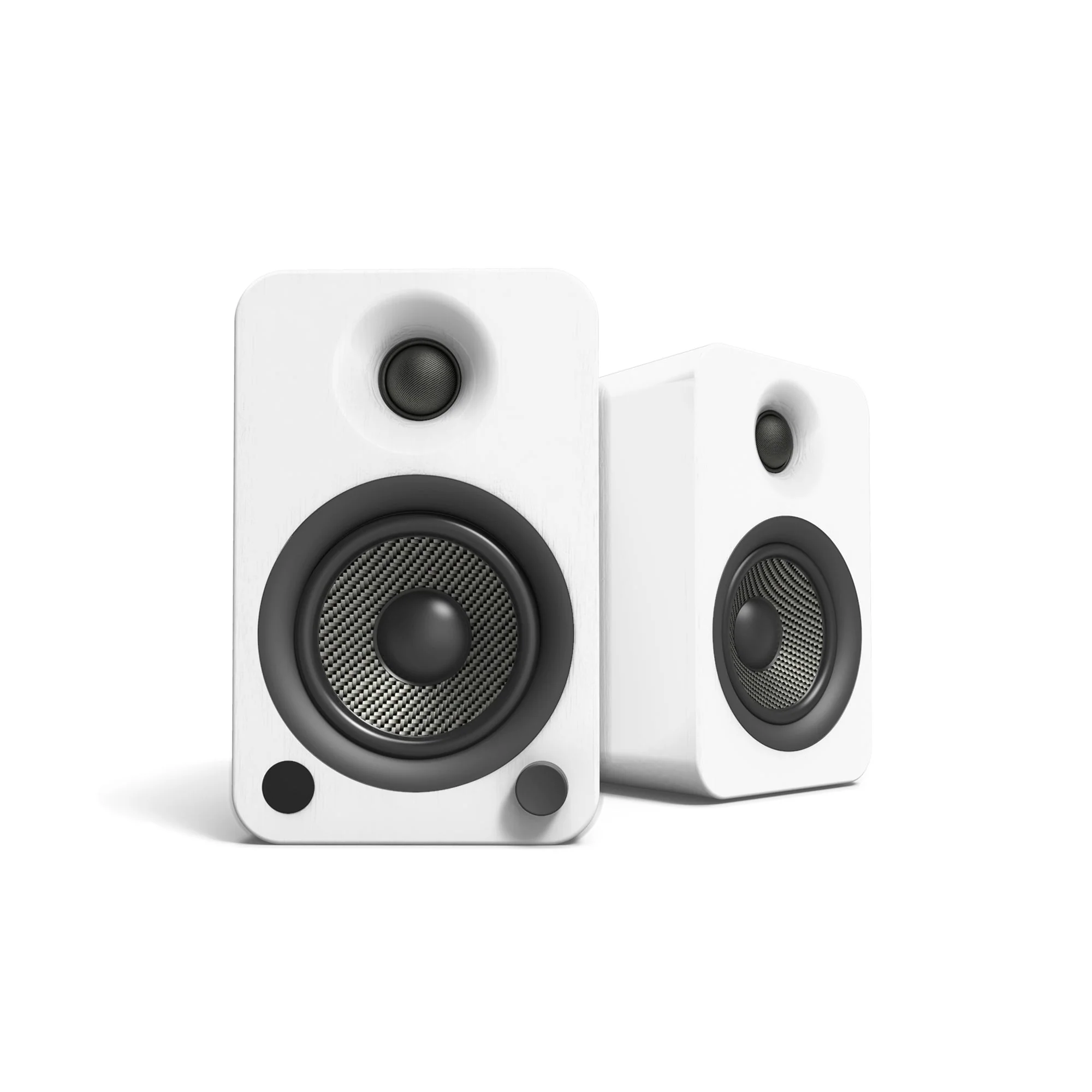 YU4 140W Powered Bookshelf Speakers with Bluetooth and Phono Preamp Pair Matte - White - Nurns