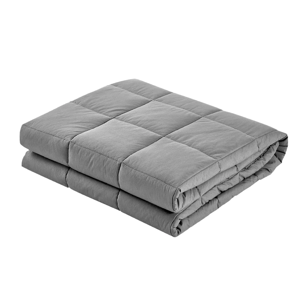 Wrigley Weighted Soft Blanket 7KG Microfibre Gravity Relaxing Calming - Light Grey - Nurns