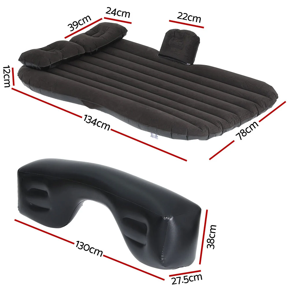 Car Mattress 134x78 Inflatable SUV Back Seat Camping Bed - Black - Nurns