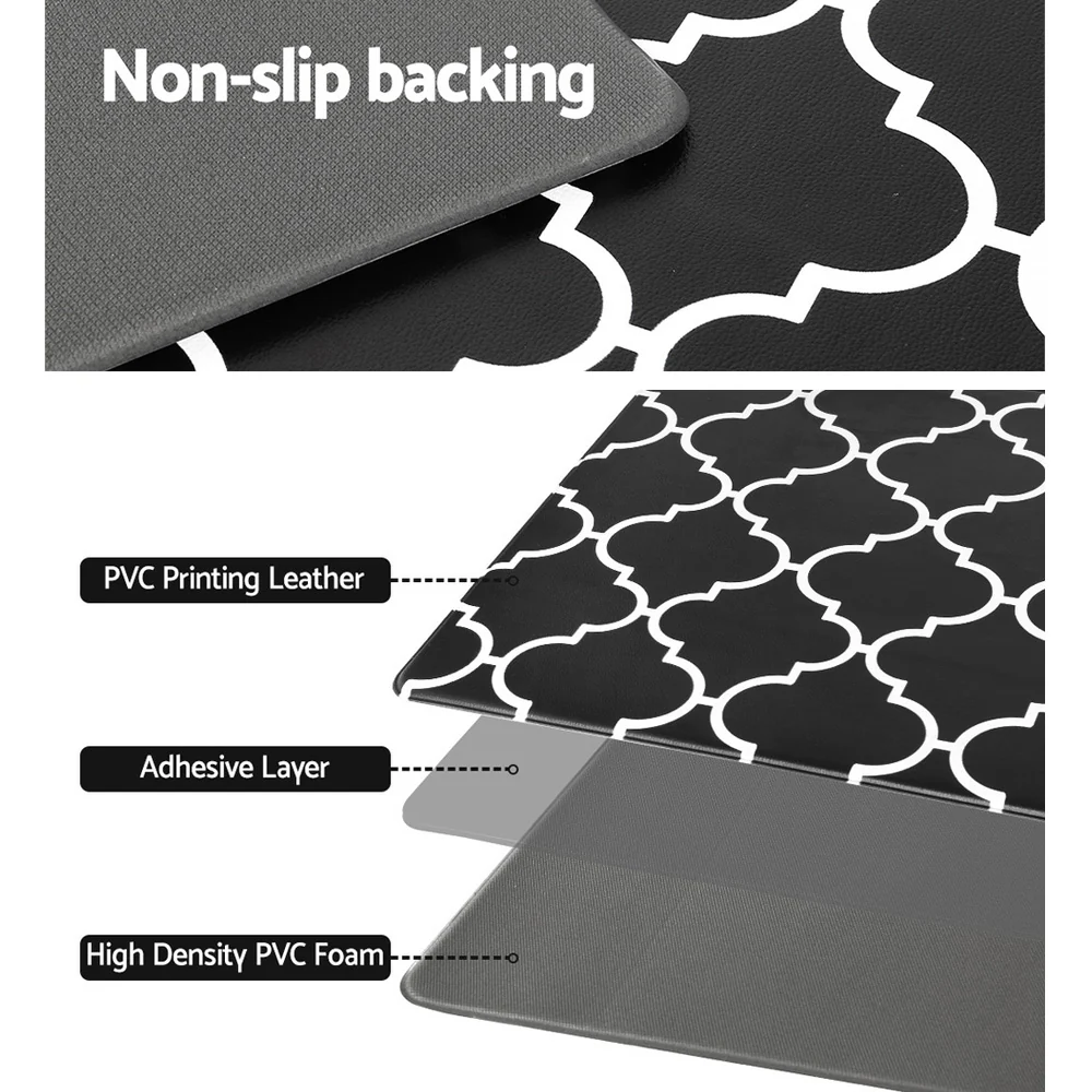 Wren 45x180 Kitchen Mat Non-slip PVC Anti Fatigue Floor Rug Home - Nurns