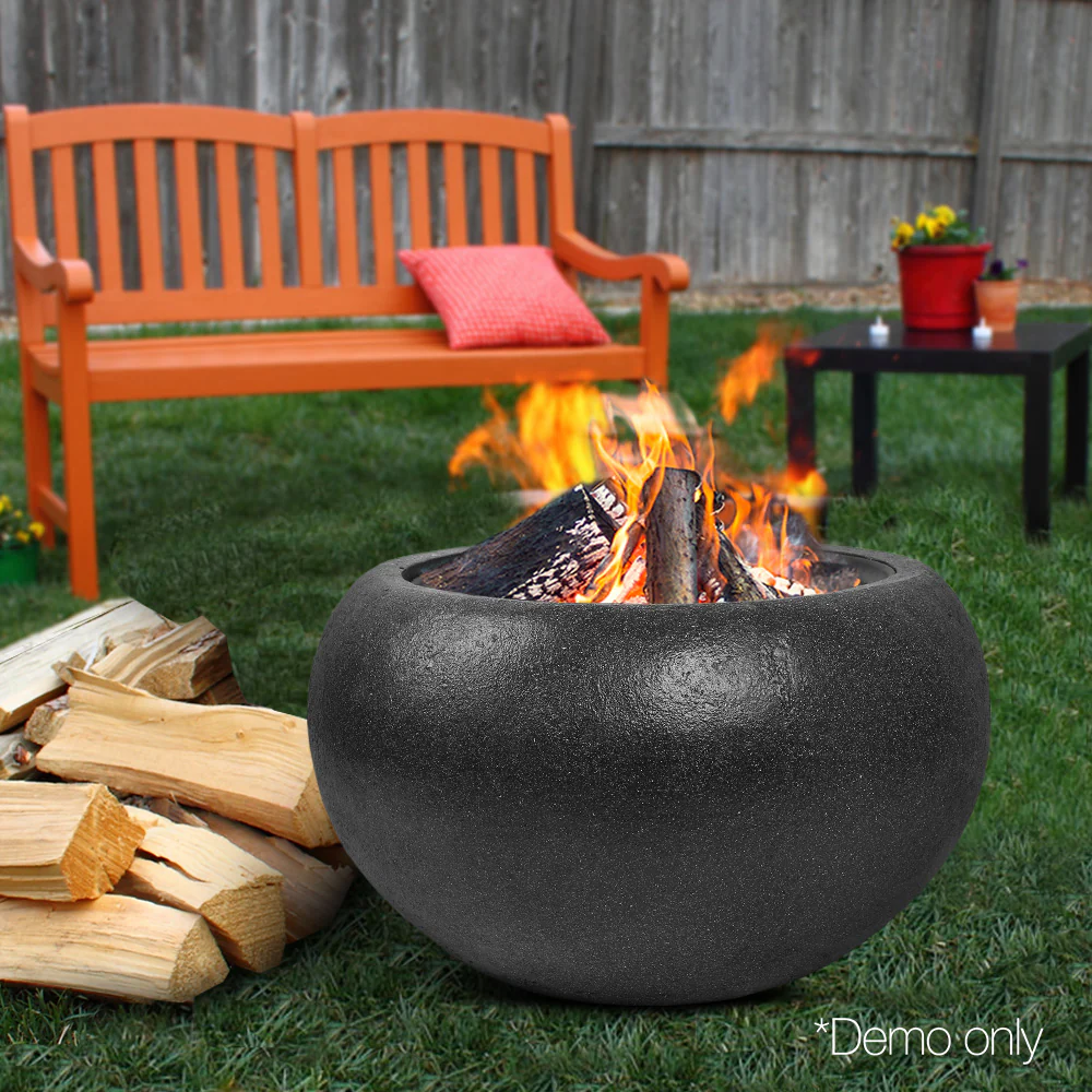 Oval Outdoor Portable Fire Pit Bowl Wood Burning Patio Oven Heater Fireplace - Nurns