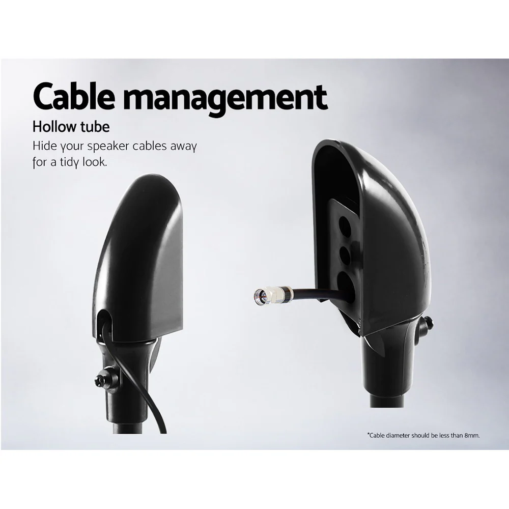 Set of 2 112CM Surround Sound Speaker Stand - Black - Nurns