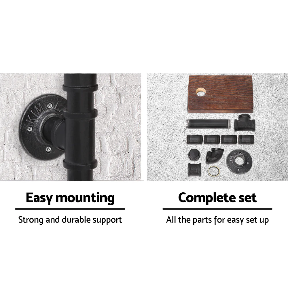 Artiss Floating DIY Pipe Shelf Toilet Paper Holder - Nurns