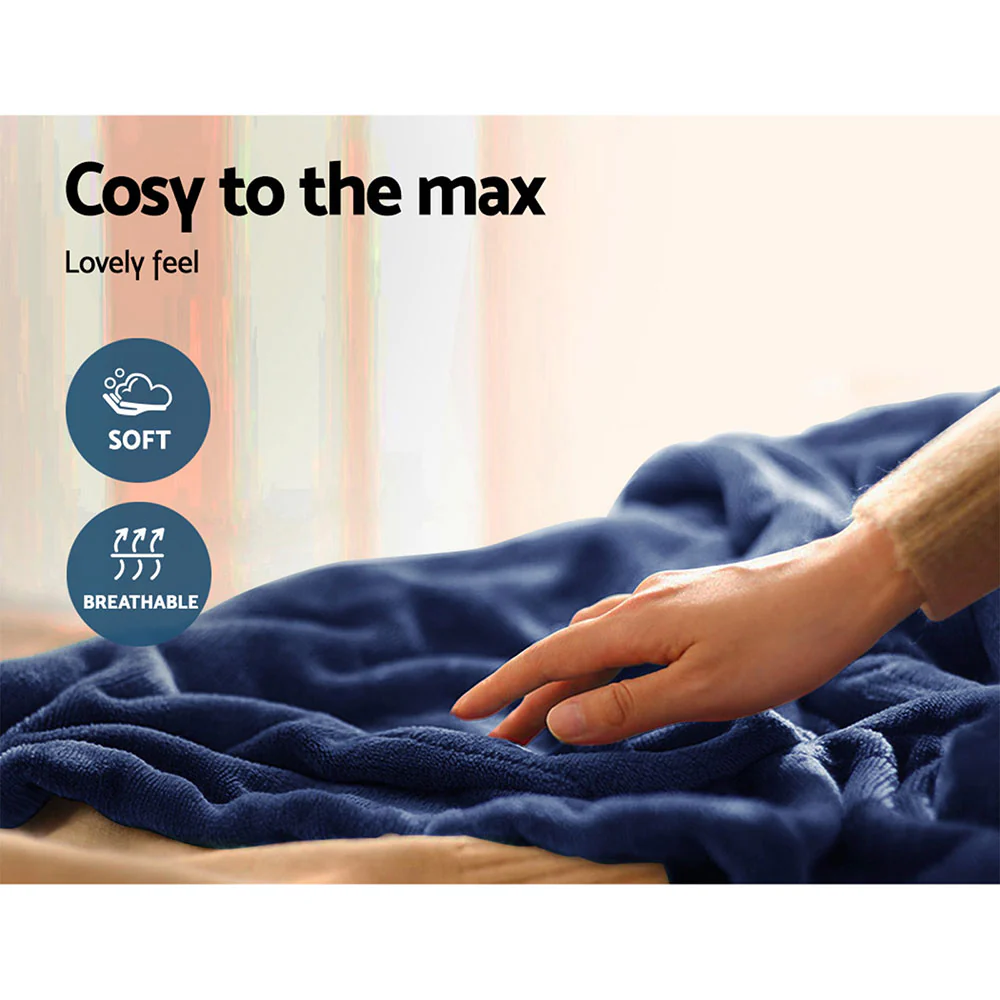 Watson Electric Throw Soft Blanket - Navy - Nurns