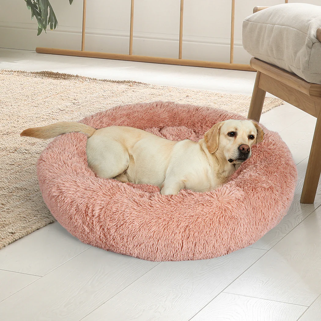 XLarge Dog Beds Pet Nest Calming Donut - Pink - Nurns