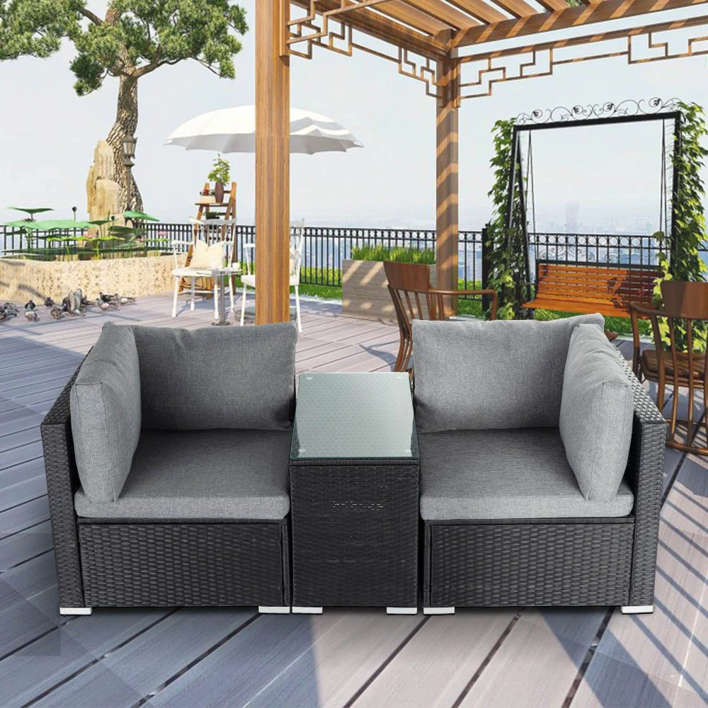 Mika Black Wicker End Table - Nurns