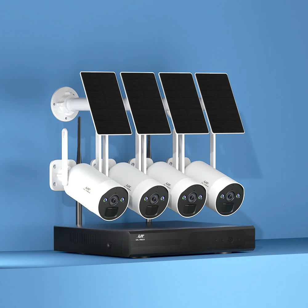 Wireless Solar CCTV Security Cameras 4MP 8CH NVR - Nurns