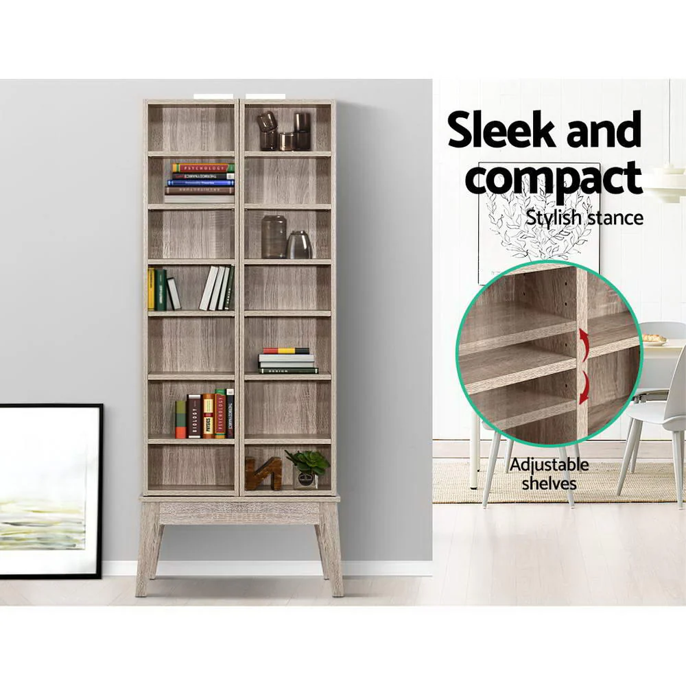 Artiss Bookshelf Cd Storage Rack - Berg Oak - Nurns