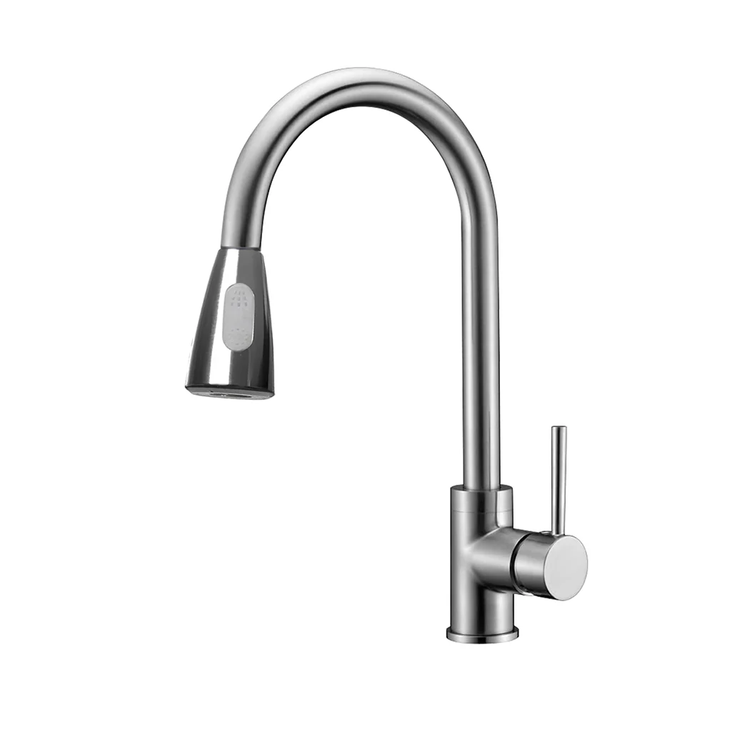 Kitchen Faucet Extender Tap Pull Out Brass Mixer Taps Sink Vanity Swivel Wels Silver - Nurns