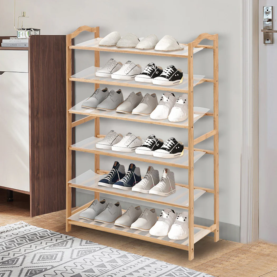 Levede Bamboo Shoe Rack Storage Wooden 70cm - Nurns