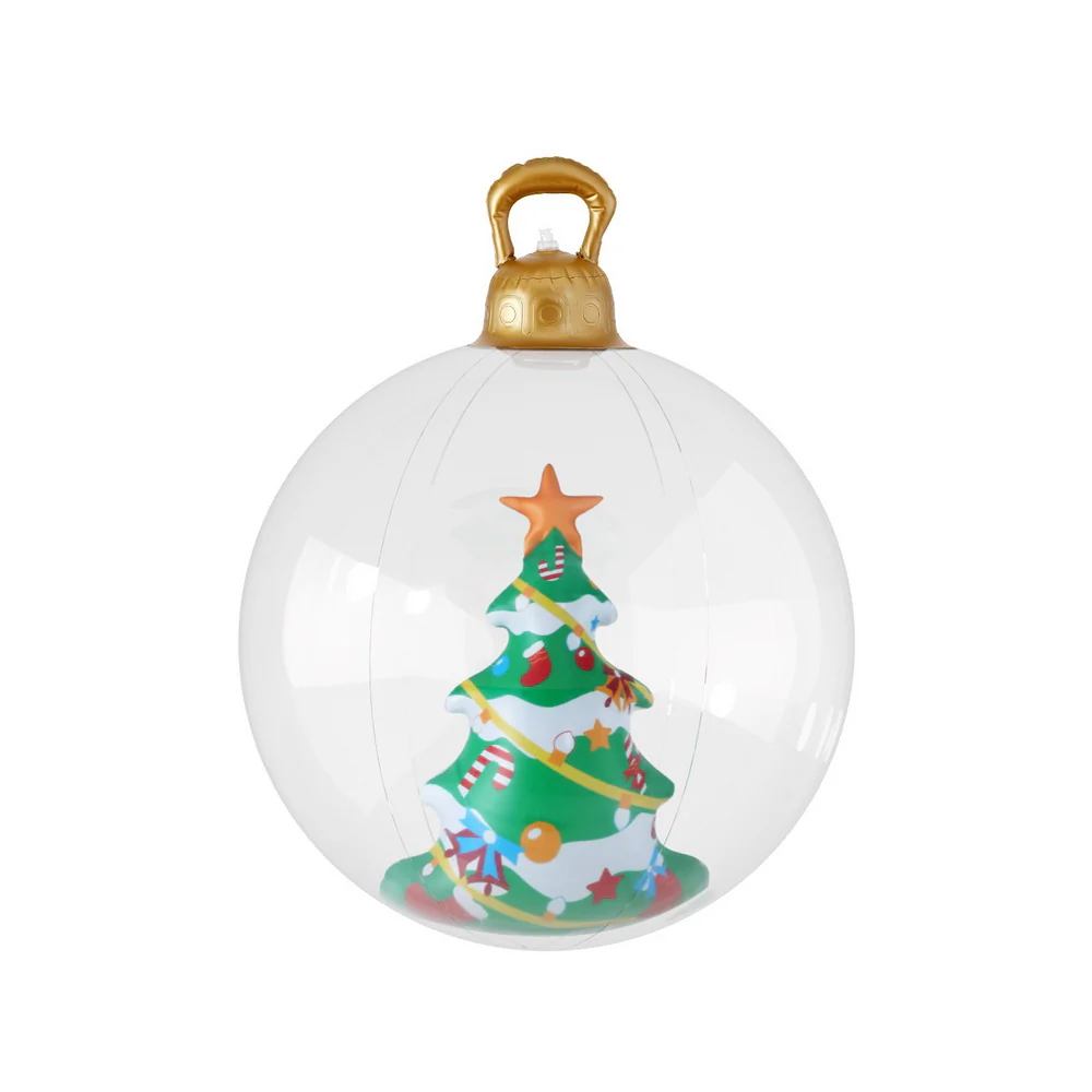 Tree Giant Bauble Ball Christmas Inflatable Outdoor Xmas Decoration Clear - 60cm - Nurns