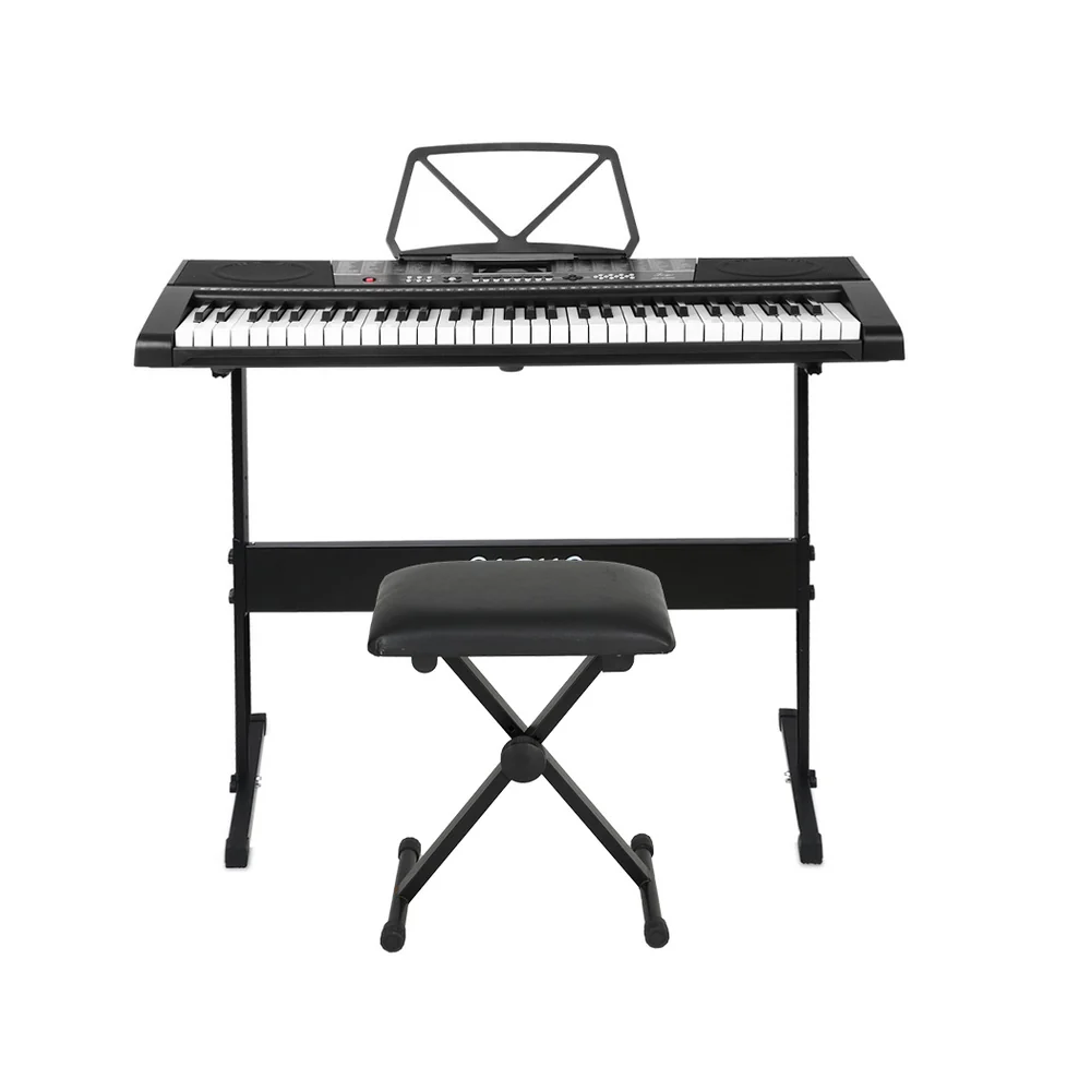 Alpha 61 Keys Electronic Piano Keyboard Digital Electric w/ Stand Stool Speaker - Nurns