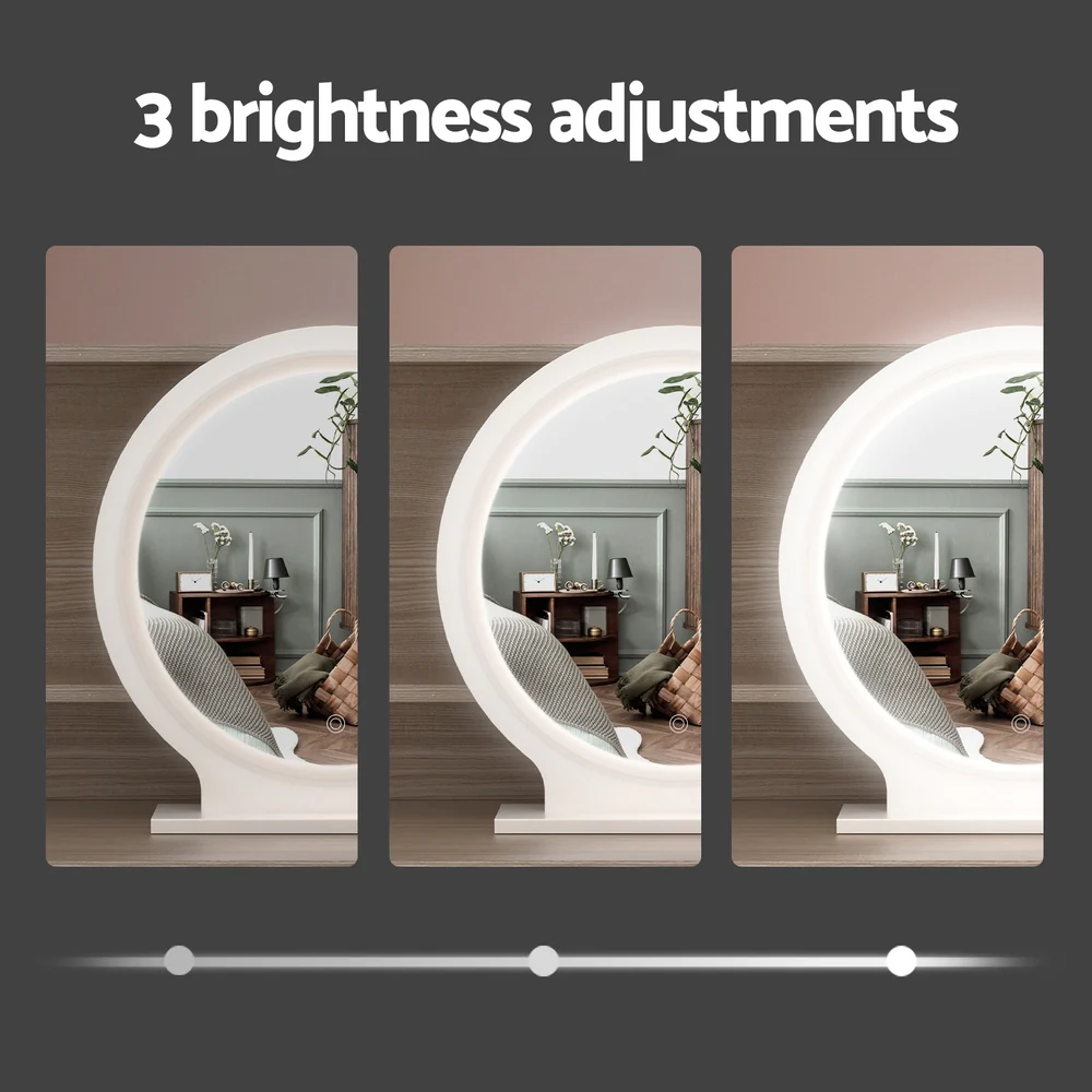 Dressing Table Set Stool LED Mirror - Pine - Nurns