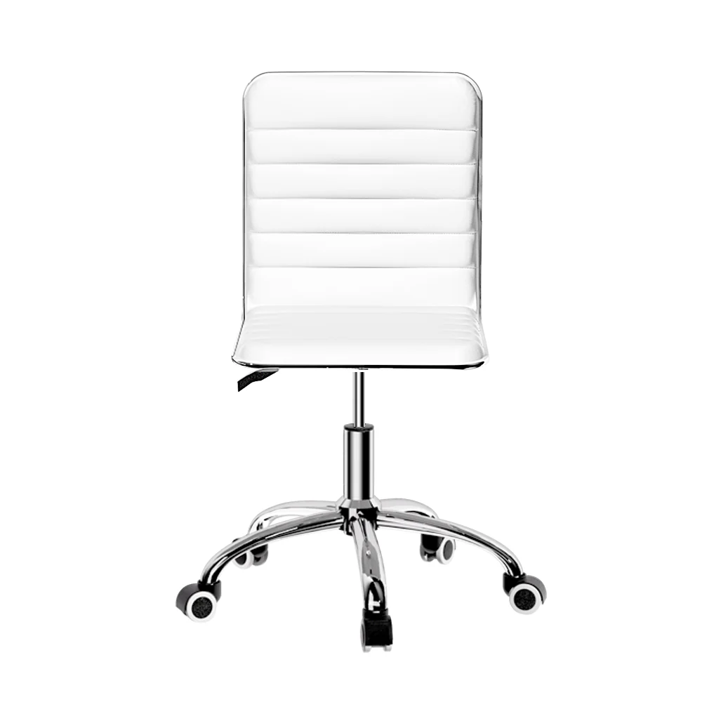 Artiss Office Chair Conference Chairs Pu Leather Low Back White - Nurns